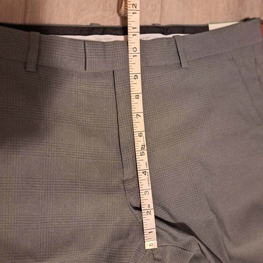 Perry Ellis Mens Modern Fit Dress Pant 36x30* Gray Windowpane Stretch Luxury NWT